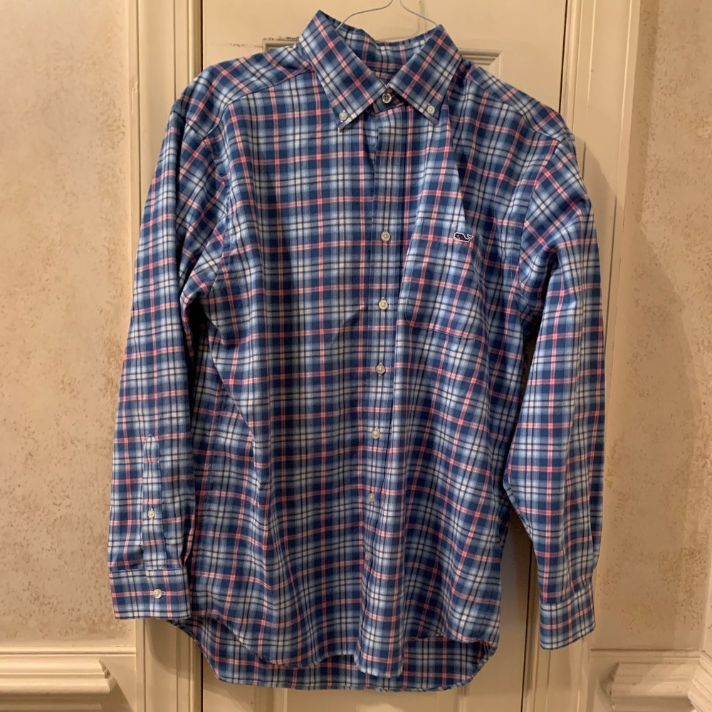 Vineyard Vines Slim Fit Flannel Tucker shirt sz L